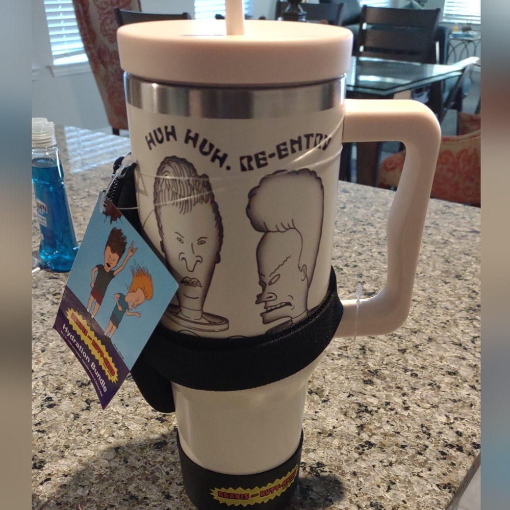 Beavis and Butt-Head 40oz Tumbler, Includes Boot and Pouch